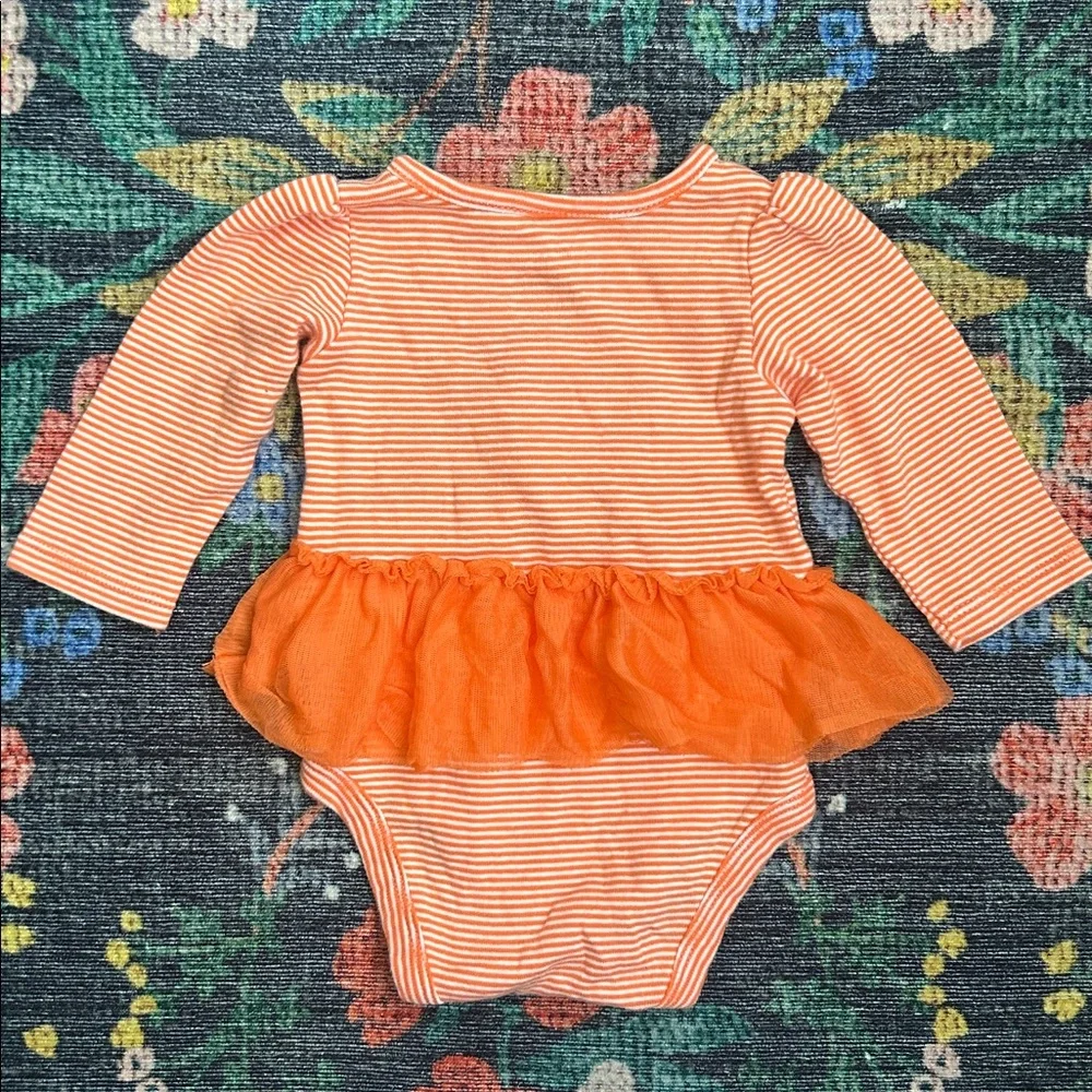 Carter’s Halloween Peekaboo Ghost Striped Tutu Onesie, Size 3 Months
